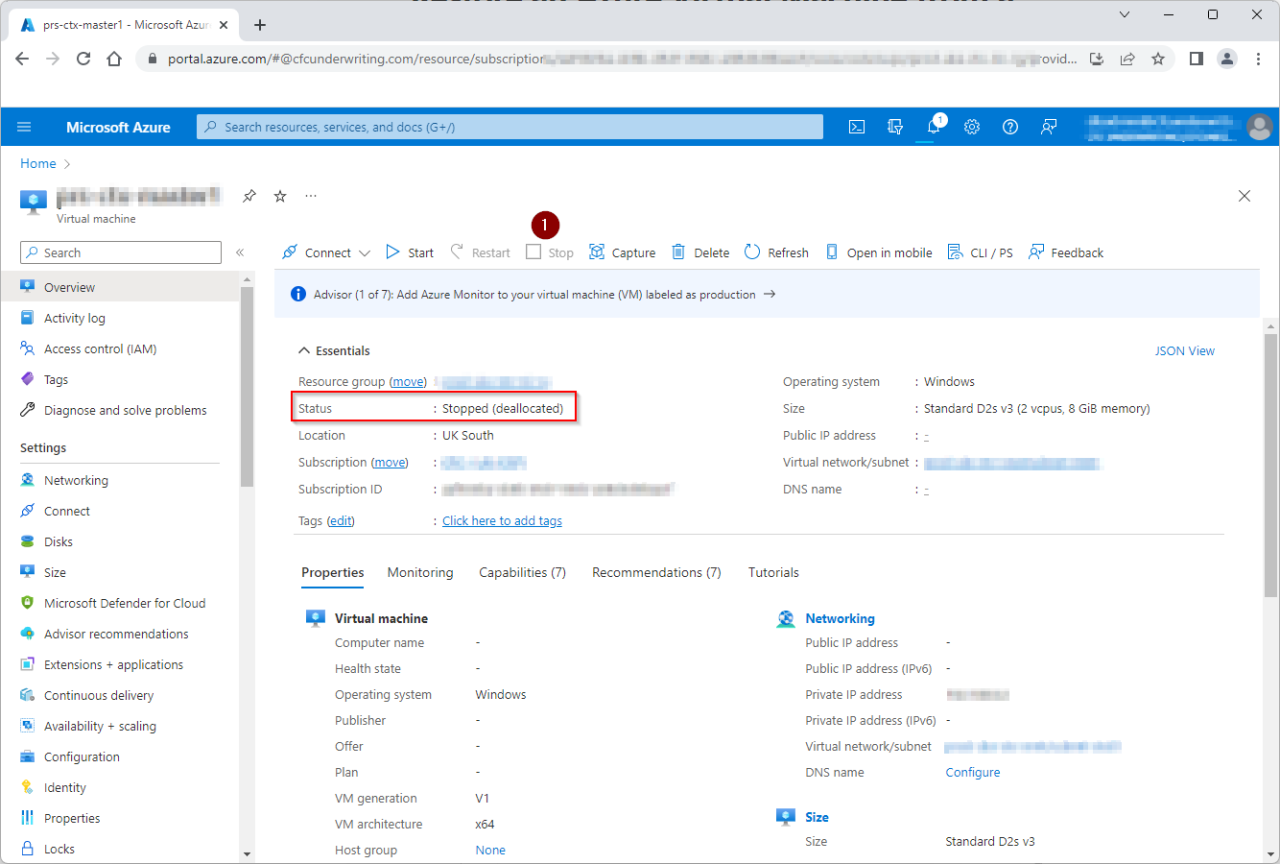 Restore Azure Virtual Machine from disk snapshot using the Azure Portal
